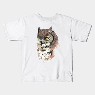 Great Horned Owl Kids T-Shirt